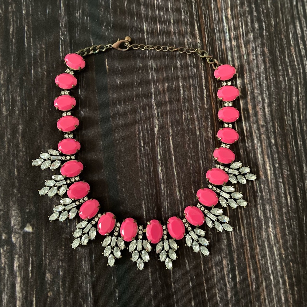 BaubleBar pink and silver statement necklace